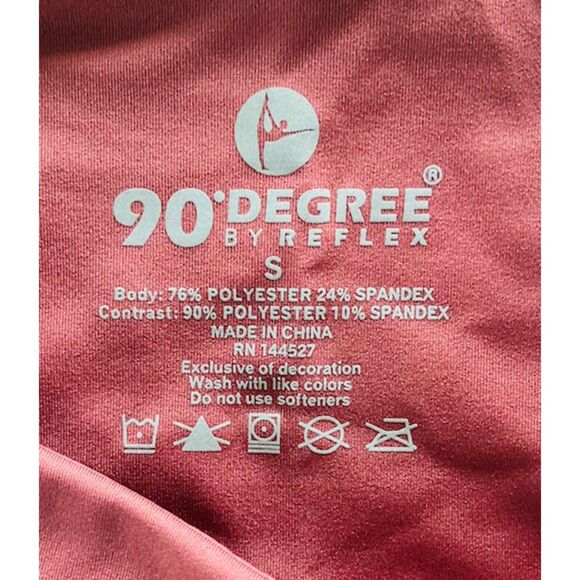 90 Degree by Reflex High-Rise Ankle-Length Activewear Leggings-Terracotta Color - Picture 3 of 7